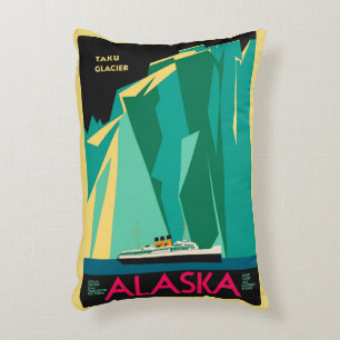 Vintage Travel Poster, Taku Glacier, Alaska Dekokissen