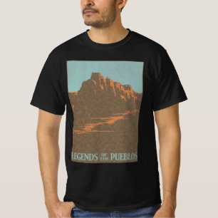 Vintage Travel Poster, Taos Pueblos, New Mexico T-Shirt