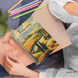 Vintage Travel Poster Toskana, benutzerdefinierbar Notizblock