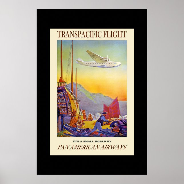 Vintage Travel Poster Transpazifisch (Vorne)