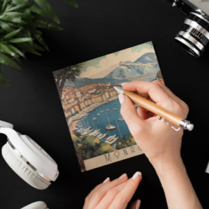 Vintage Travel Poster über dem Hafen von Monaco