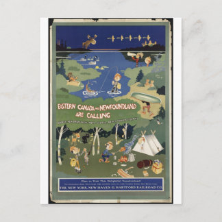 Vintage Travel Poster und Retro Prints Postkarte