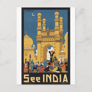 Vintage Travel Poster und Retro Prints Postkarte