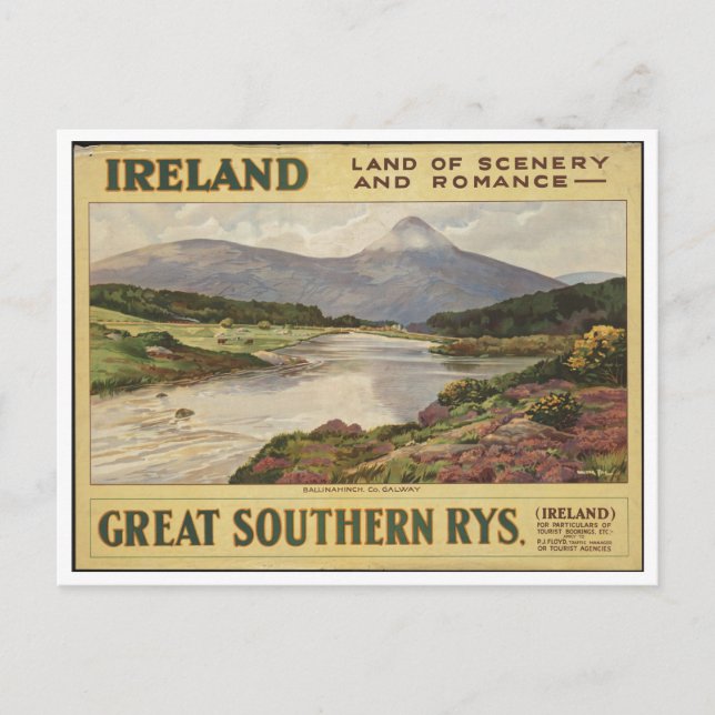 Vintage Travel Poster und Retro Prints Postkarte (Vorderseite)