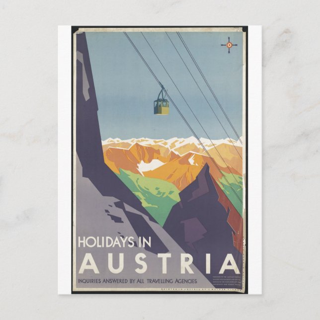 Vintage Travel Poster und Retro Prints Postkarte (Vorderseite)