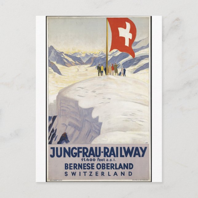 Vintage Travel Poster und Retro Prints Postkarte (Vorderseite)