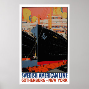 Vintage Travel Poster - Vereinigte Staaten Götebor