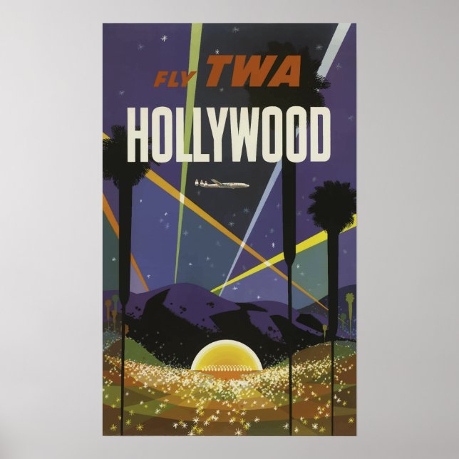 Vintage Travel Poster - Vereinigte Staaten Hollywo (Vorne)