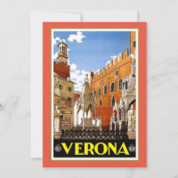 Vintage travel poster, Verona, Italien,