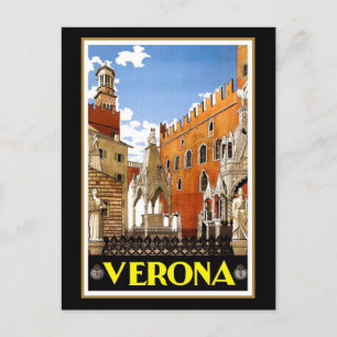 Vintage travel poster, Verona, Italien, Postkarte