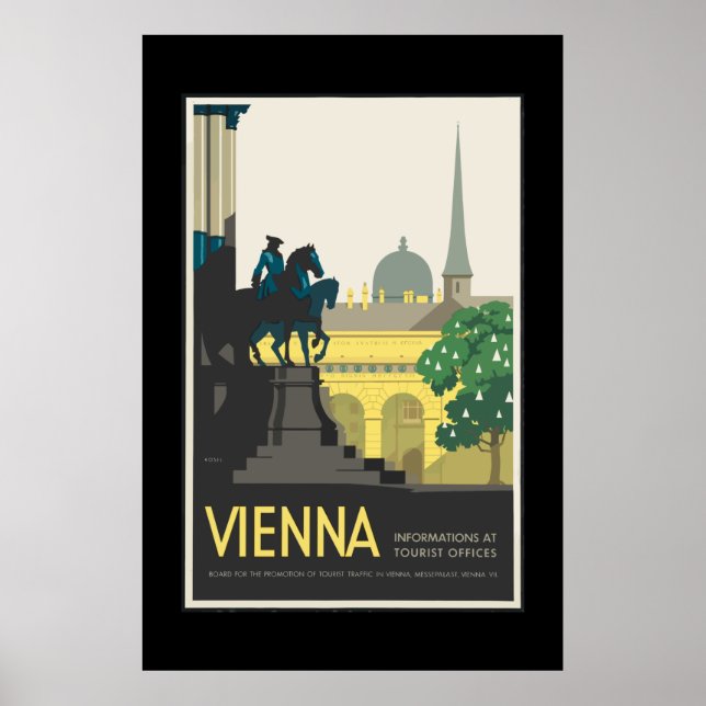 Vintage Travel Poster Vienna Austria Malerei (Vorne)