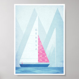 Vintage Travel Poster vom Genfer See