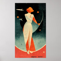 Vintage Travel Poster. Weltraum