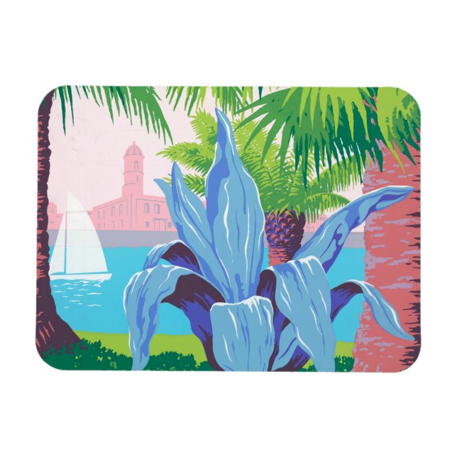 Vintage Travel Poster Werbung Puerto Rico 2 Magnet (Horizontal)