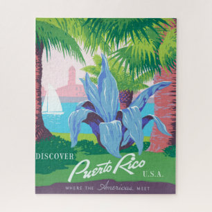 Vintage Travel Poster Werbung Puerto Rico 2 Puzzle