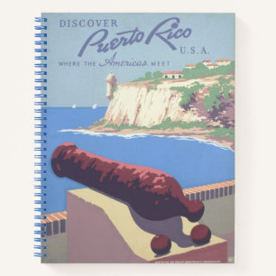 Vintage Travel Poster Werbung Puerto Rico Notizbuch