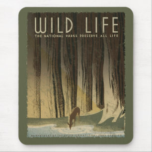 Vintage Travel Poster - Wildlife circa 1934 Mousepad