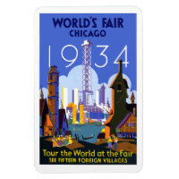 Vintage travel poster World's Fair Chicago 1934,