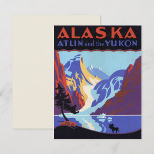 Vintage Travel Poster, Yukon, Alaska Einladung