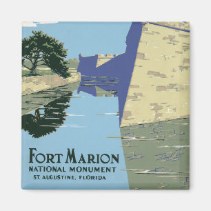 Vintage Travel Poster zeigt Fort Marion Magnet