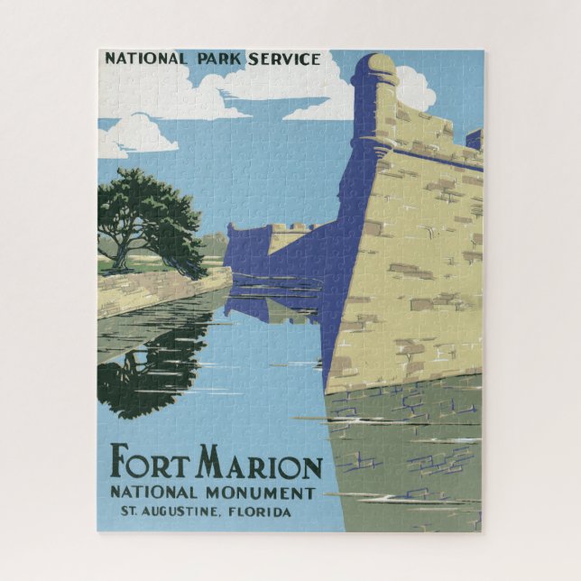 Vintage Travel Poster zeigt Fort Marion Puzzle (Vertikal)