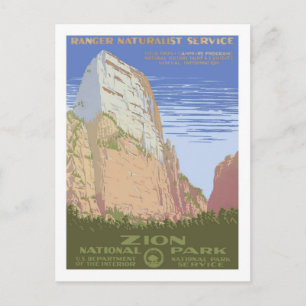 Vintage Travel Poster, Zion Postkarte