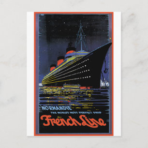 Vintage Travel Posters: Französische Linie Normand Postkarte