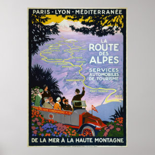 Vintage Travel Posters - La Route des Alpes Poster
