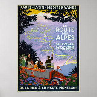 Vintage Travel Posters - La Route des Alpes Poster