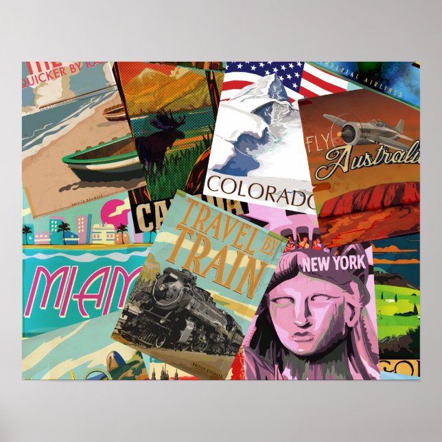 Vintage Travel Posters Poster (Vorne)
