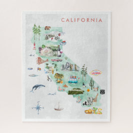 Vintage Travel Postkarte | California Collvable Puzzle