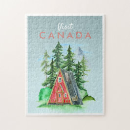 Vintage Travel Postkarte | Canada Jigsaw Puzzle