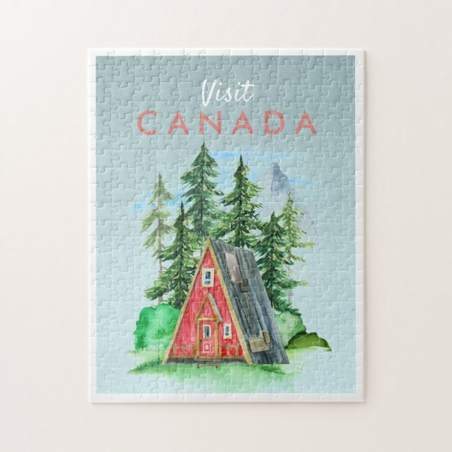 Vintage Travel Postkarte | Canada Jigsaw Puzzle (Vertikal)