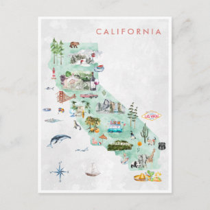 Vintage Travel Postkarte Kalifornien