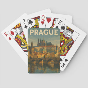 Vintage Travel Prag Tschechien Spielkarten