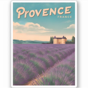 Vintage Travel Provence France Retro Landschaftlic Aufkleber