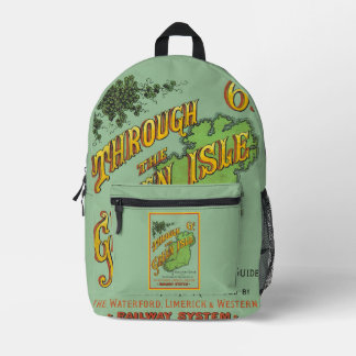 Vintage Travel Railroad Tourist Guide to Ireland Bedruckter Rucksack