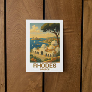 Vintage Travel Rhodes Griechenland Postkarte