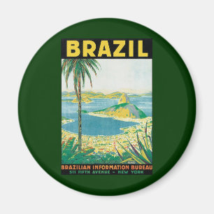 Vintage Travel Rio de Janeiro Brasilien Küstenstra Magnet