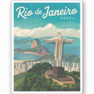 Vintage Travel Rio de Janeiro Brasilien Retro Land Aufkleber