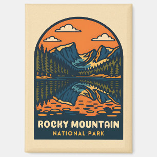 Vintage Travel Rocky Mountain Nationalpark Retro Magnet