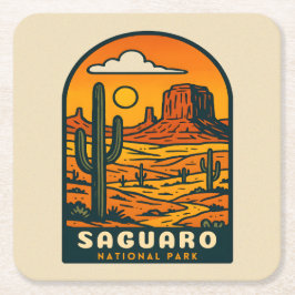 Vintage Travel Saguaro Nationalpark Locarno Rechteckiger Pappuntersetzer