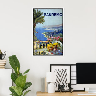 Vintage Travel, San Remo, Italien, Italienische Ri Poster