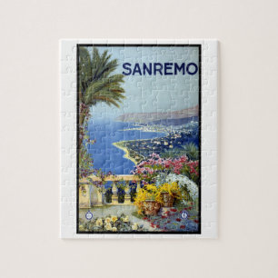 Vintage Travel, San Remo, Italien, italienische Ri Puzzle