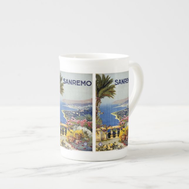 Vintage Travel Sanremo Italien Tasse (Vorderseite Rechts)