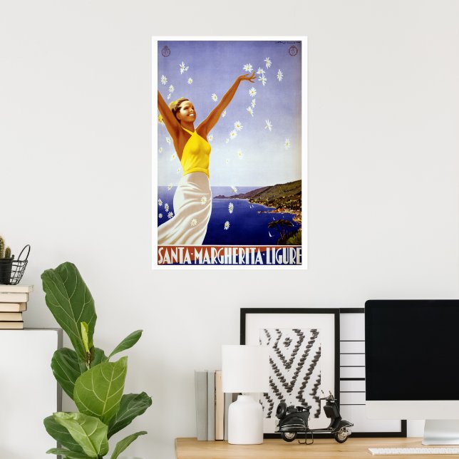 Vintage Travel, Santa Margherita Ligure, Italien Poster (Heimbüro)