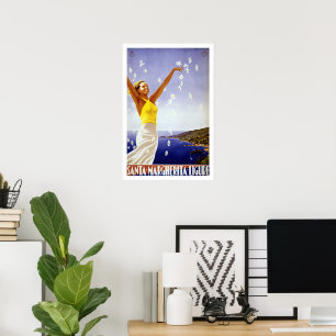 Vintage Travel, Santa Margherita Ligure, Italien Poster