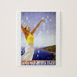 Vintage Travel, Santa Margherita Ligure, Italien Puzzle