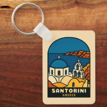 Vintage Travel Santorini Greece Retro Seaside