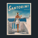 Vintage Travel Santorini Griechenland Retro Landsc Postkarte<br><div class="desc">Tauchen Sie ein in die atemberaubende Schönheit und den zeitlosen Charme von Santorini,  Griechenland,  mit diesem faszinierenden Retro-Reise-inspiriert Design. Inmitten nostalgischer Farben und Vintagen Charmes vereint dieses Stück Santorins idyllische Schönheit und romantische Atmosphäre in einer Retro-Ästhetik,  die an klassische Reiseplakate aus der Vergangenheit erinnert.</div>